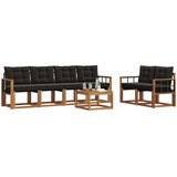 Set vanjskih sofa 7 kom. Prirodna i crna | shoptok.hr