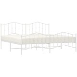 Metalni okvir kreveta uzglavlje i podnožje bijeli 200 x 200 cm | shoptok.hr