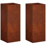  Vrtna saksija 2 kom. Rđa 20 x 20 x 40 cm Otporni čelik - Otporni čelik 20 x 20 x 40 cm 2 | shoptok.hr