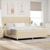  Krevet s opruga kutije s madracem Krema 200 x 200 cm tkanina | shoptok.hr