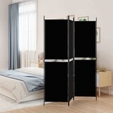 Sobna pregrada s 3 panela crna 150 x 180 cm od tkanine | shoptok.hr