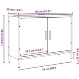 vidaXL Omarica za umivalnik artisan hrast 80x30x60 cm inž. les | Shoptok.si