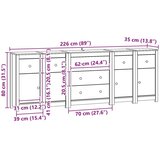  Kreveta 5 kom. Vosak Smeđa 226 x 35 x 80 cm Masivna borovina - Vosak smeđa | shoptok.hr