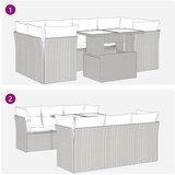 vidaXL 7-dijelni set vrtnih sofa svjetlosivi od poliratana | shoptok.hr