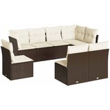  8-dijelni set vrtnih sofa s jastucima smeđi od poliratana | shoptok.hr