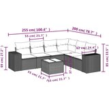 vidaXL 7-dijelni set vrtnih sofa od poliratana s jastucima crni | shoptok.hr