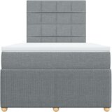 vidaXL Boxspring postelja z vzmetnico svetlo siva 120x190 cm blago | Shoptok.si