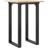 Maison Chic Jedilna miza - Kuhinjska miza - Jedilni stol O okvir 50x50x75 cm trdna borovina lito železo, (21715241) | Shoptok.si