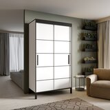 ADRK Klizni ormar BELL s dekorativnim detaljima, 120 cm - BIJELA-CRNA | shoptok.hr