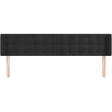  Uzglavlje s ušima crno 203x16x78/88 cm baršunasto | Eponuda.com