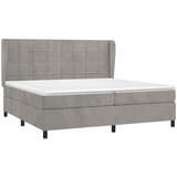  Box spring postelja z vzmetnico svetlo siva 200x200 cm žamet, (20788940) | Shoptok.si