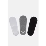 Avva Men's Gray 3-Pack Flat Shoes Socks