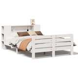 Maison Chic Posteljni Okvir - Dvoposteljna postelja brez vzmetnice bel 140x200 cm trdna borovina, (22082116) | Shoptok.si