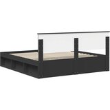  Konstrukcija postelje Črna 180 x 200 cm Masivno borovo les, (5000103143) | Shoptok.si