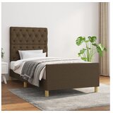  Okvir za krevet s uzglavljem tamnosmeđi 80x200 cm od tkanine | shoptok.hr