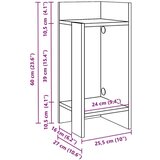 vidaXL Stranska mizica s polico bela 25,5x27x60 cm | Shoptok.si