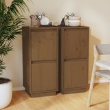 vidaXL komoda 2 kosa medeno rjava 31,5x34x75 cm trdna borovina Cene