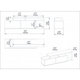 Hanah home nexera walnut black polica za tv
