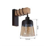 Brilagi Zidna lampa WOOD GLASS 1xE27/60W/230V borovina/crna/dimljeno braon | Eponuda.com