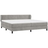  Krevet s oprugama i madracem svjetlosivi 200x200 cm baršunasti | shoptok.hr