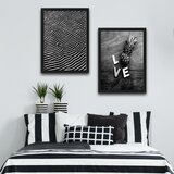 Wallity slika love black white, 2 dela, 30 x 40 cm Cene