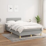  Krevet s oprugama i madrac svjetlosivi 120 x 200cm od tkanine | shoptok.hr