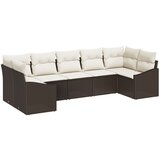 vidaXL 7-delni vrtni kavč set z blazinami Rjav Poli Ratan, (22092977) | Shoptok.si