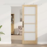 vidaXL drsna vrata s kompletom strojne opreme 'orkdal'trden les in steklo, notranja vrata s steklom 'ORKDAL'78x202x4 cm trden bor | Shoptok.si