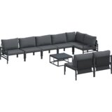 vidaXL Sjedeća garnitura za vrt 9 pcs Antracit Čelik | shoptok.hr