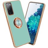 Cadorabo Samsung v sijajni turkizni - Zlato z obročem silikonski/TPU ovitek z zaščito pred kamero in držalo magnetnega avtomobila, (20617720) | Shoptok.si