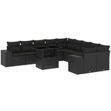  11-dijelni set vrtnih sofa od poliratana s jastucima crni | shoptok.hr