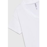 Marisse White Cotton V-Neck T-Shirt | shoptok.hr