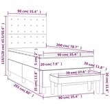 Krevet s oprugama i madracem plavi 90 x 200 cm od tkanine | Eponuda.com