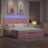 vidaXL Okvir kreveta s madracima ružičasti 180x200cm baršunasti Cijene