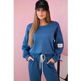 Kesi Włoski Set sweatshirt + pants buttery fabric denim Cene