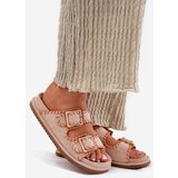 Boto Women's Sandals With Buckles And Decorative Stitching Beige Visley | Shoptok.si