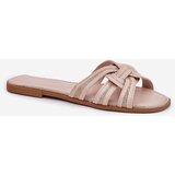 Boto Women's Flat Sandals With Intertwining Straps Beige Acimine | Shoptok.si