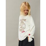 Reserved Pamučna majica dugih rukava Pusheen - krem | shoptok.hr