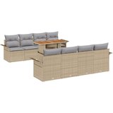 9 komadni set sofe za vrt s jastučićima Bež Poli Ratan Akacija | shoptok.hr