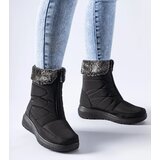 Gemre Black snow boots on low wedge Brownton | shoptok.hr