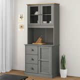 The Living Store Zgornji del komode VIGO siv 78x30x100 cm trdna borovina - Zgornji Del Komode, (21662272) | Shoptok.si