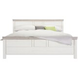 Hom`in POSTELJA 180 cm x 200 cm , leseni material siva, bela | Shoptok.si