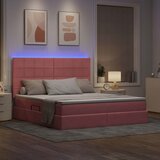 LED krevet za pohranu s madracem Ružičasta 180 x 200 cm Baršun | shoptok.hr