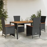  3-dijelni vrtni blagovaonski set s jastucima od poliratana crni Crna | shoptok.hr