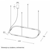 Vesta 623 VISILICA 36W 3000K CRNA
