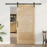 vidaXL drsna vrata z opremo 93x202 cm trden borov les, notranja vrata | Shoptok.si