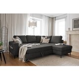 Miuform Tamno siva sklopiva kutna garnitura od samta (s desnim kutom) Lofty Lilly – | shoptok.hr
