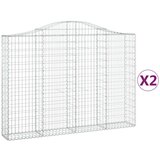  Lučne gabionske košare 2 kom 200x30x140/160cm pocinčano željezo | shoptok.hr