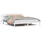 vidaXL okvir kreveta s uzheadboardom bijeli 200x200 cm čvrsto drvo bor | shoptok.hr