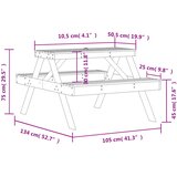  Stol za piknik voštano smeđi 105 x 134 x 75 cm masivna borovina | Eponuda.com